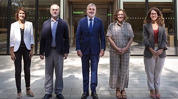 Jaume Collboni, mayor of Barcelona, visits the Pasqual Maragall Foundation